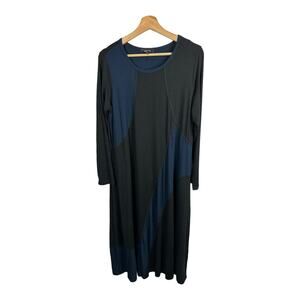 Comfy USA Womens size Medium Michelle Colorblock Long Sleeve Ribbed Midi Dress